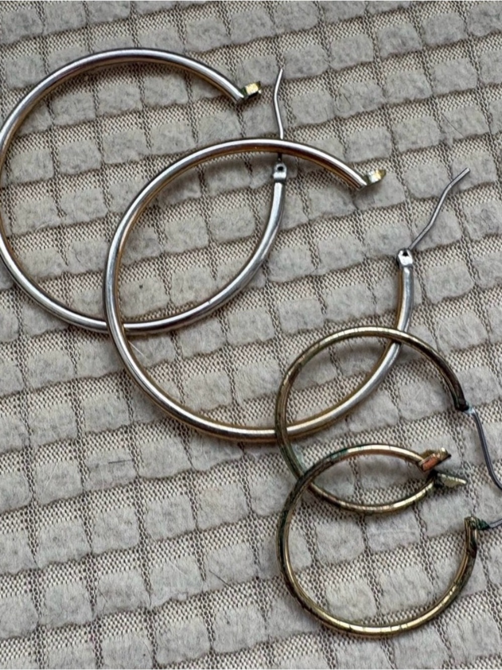Target Metallic Hoop Earrings BUNDLE - Silver and Gold Tones with Matte Black